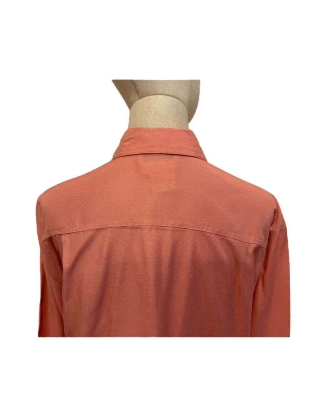 90s SAFARI STYLE BLOUSE LONG SLEEVE CLASSIC & CASUAL BUTTON DOWN PEACH 14 - Picture 8 of 15